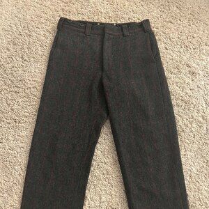 Woolrich Vintage 90s Wool Hunting Pants Trousers Red Plaid Mens 32